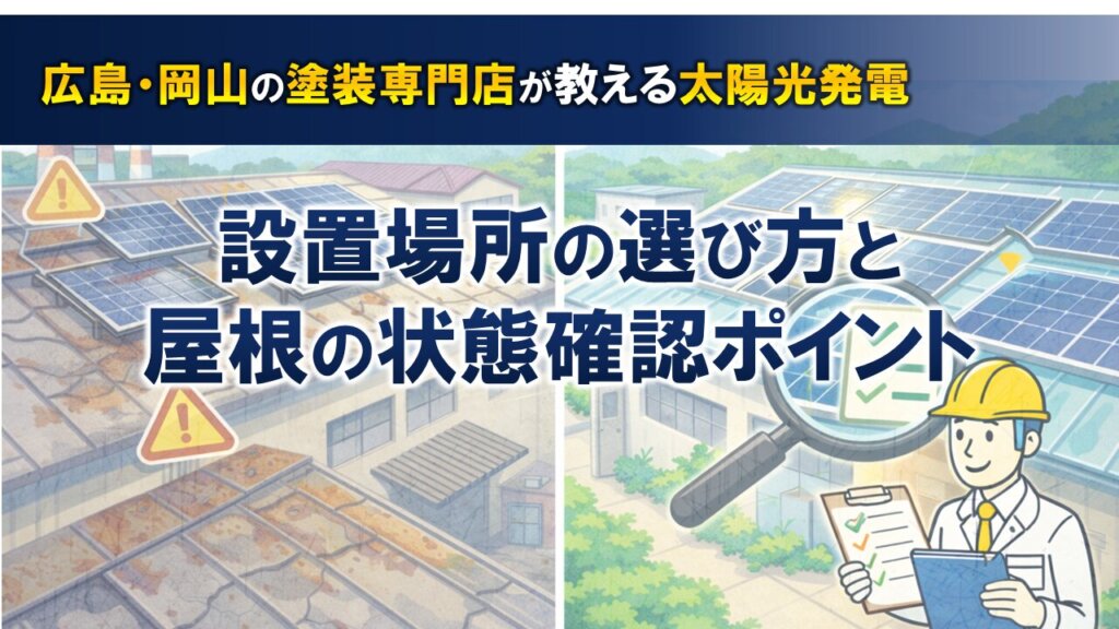 【広島・岡山】工場・倉庫の太陽光発電　設置場所の選び方と屋根の状態確認ポイント