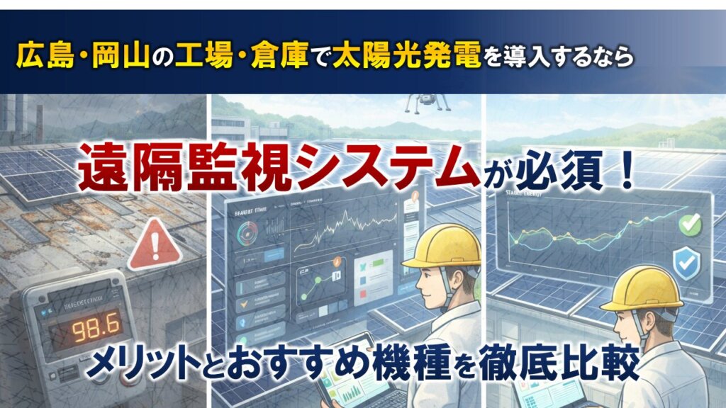 岡山・広島の倉庫・工場に太陽光発電を導入するなら 遠隔監視システムが必須！メリットとおすすめ機種を徹底比較
