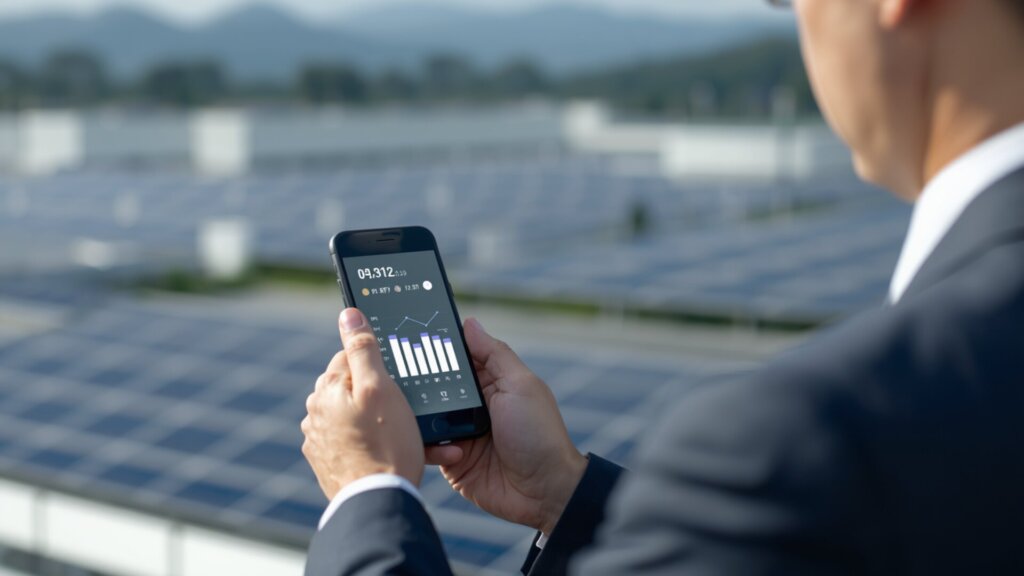 スマートフォン グラフ 電力 モニタリング ビジネス