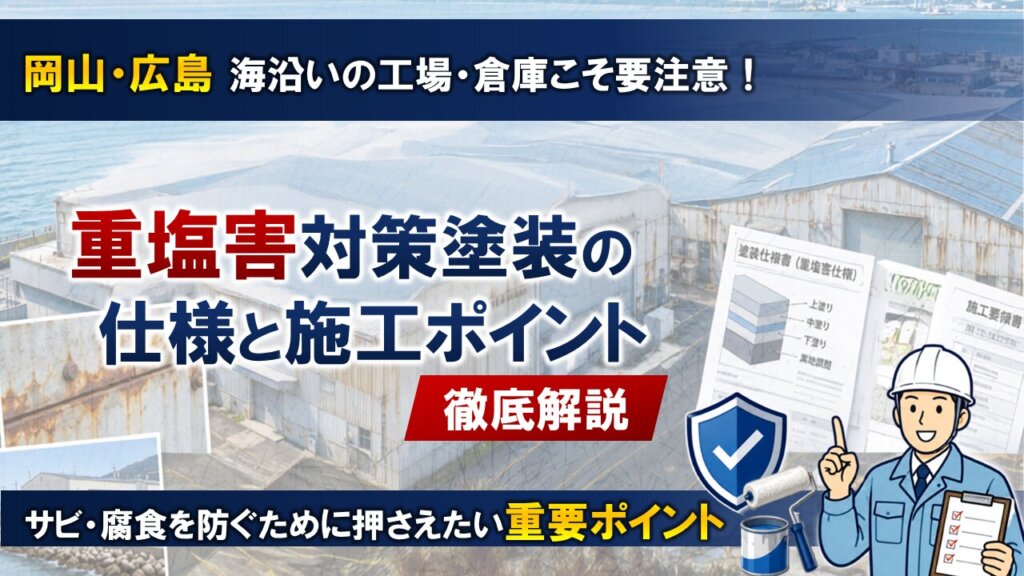 【岡山・広島】海沿いの工場・倉庫こそ要注意！重塩害対策塗装の仕様と施工ポイントを徹底解説