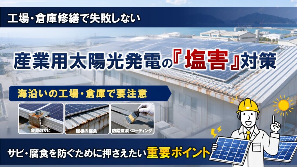 【岡山・広島の工場・倉庫】産業用太陽光発電の"塩害"対策