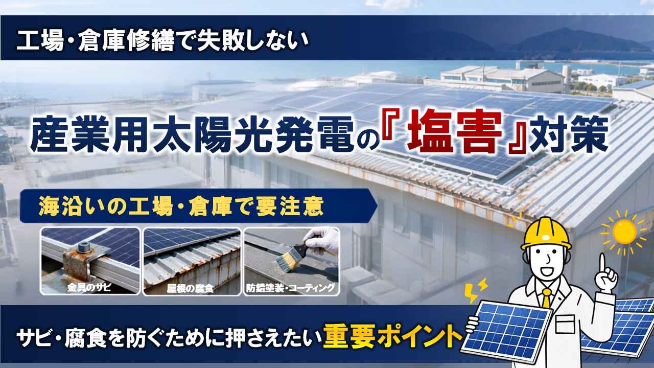 【岡山・広島の工場・倉庫】産業用太陽光発電の"塩害"対策