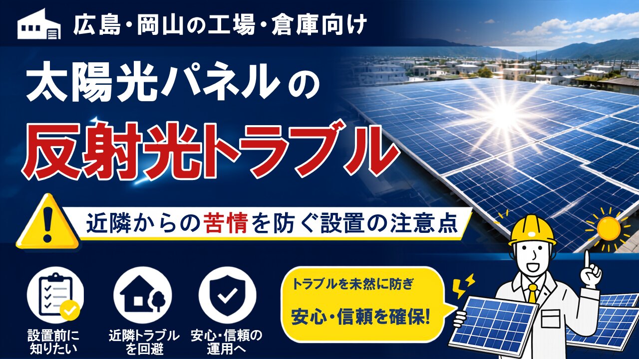 【広島・岡山】太陽光パネルの反射光トラブル｜近隣からの苦情を防ぐ設置の注意点