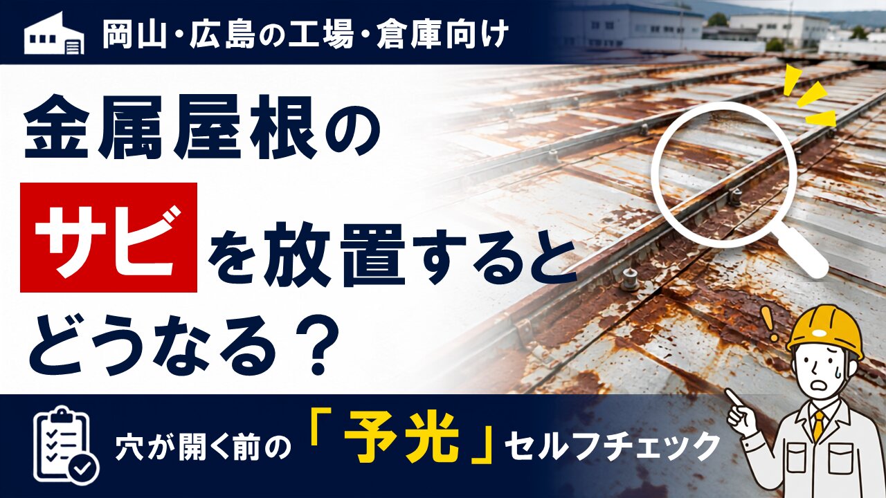 金属屋根のサビを放置するとどうなる？穴が開く前の「予兆」セルフチェック【岡山・広島の工場・倉庫】