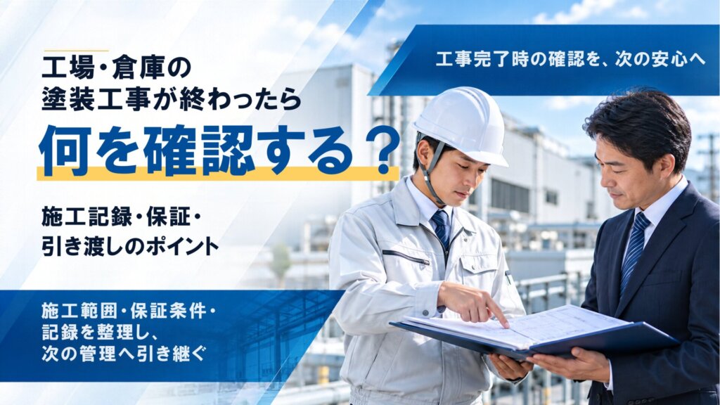 工場・倉庫の塗装工事が終わったら何を確認する？施工記録・保証・引き渡しのポイント